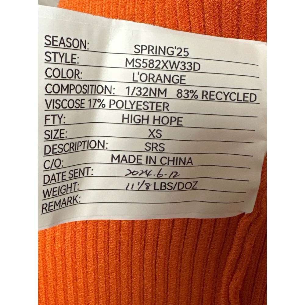 Michael Kors Orange Ribbed Knit Tube Mini Dress Y2K Resort Vacation Sample XS - Picture 8 of 8